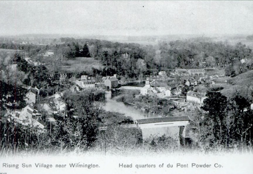 Rising Sun Village Postcard BW